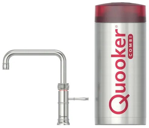 Quooker Classic Fusion Square kokendwaterkraan - draaibare uitloop - Combi reservoir - Warm / kokend water - RVS 22CFSRVS