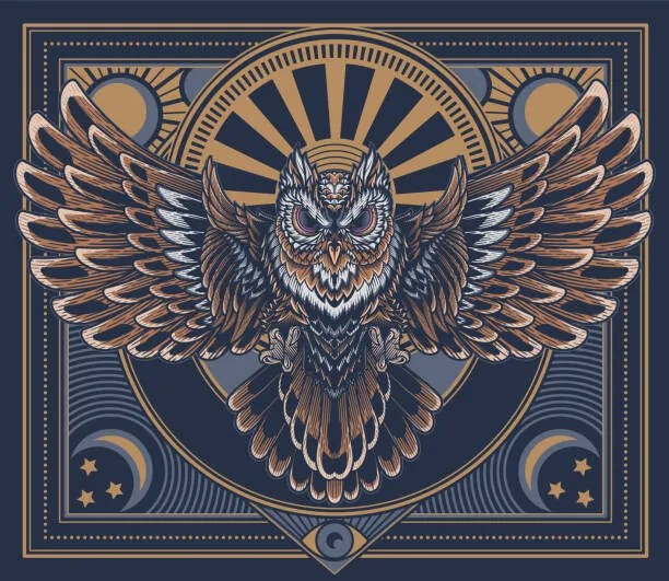 Ilustratie Flying owl poster., Serhii Yakovliev