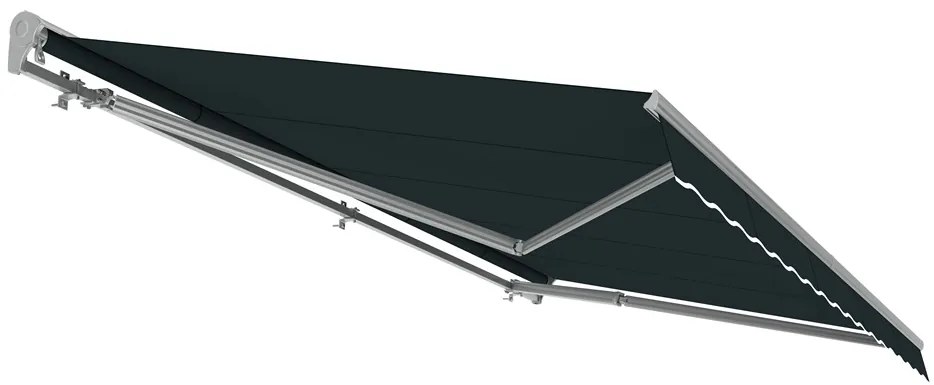 Grijze terraszonwering 395 x 300 cm met Garden Point cassette