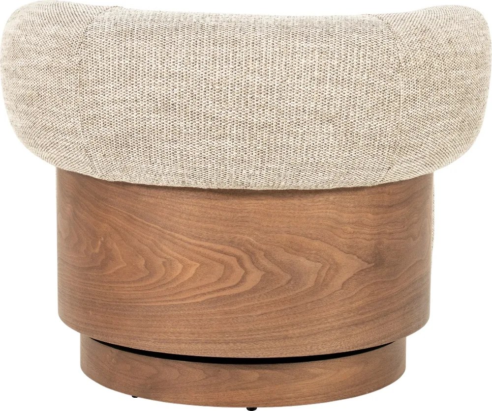 Fauteuil Met Hout Draaibaar Taupe