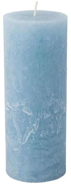Kaars rustiek - hemelsblauw - 7x18 cm