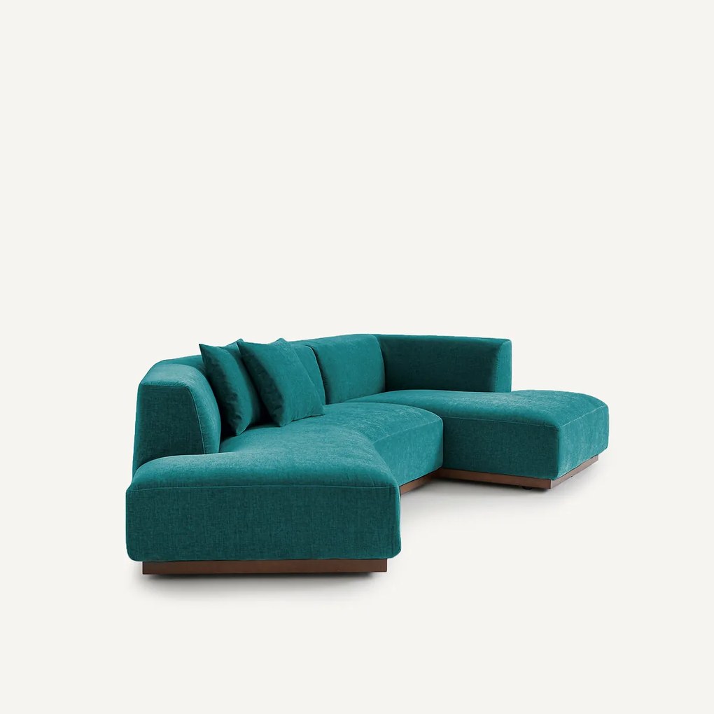 Rechter hoekbank in chenille fluweel, Jacopo
