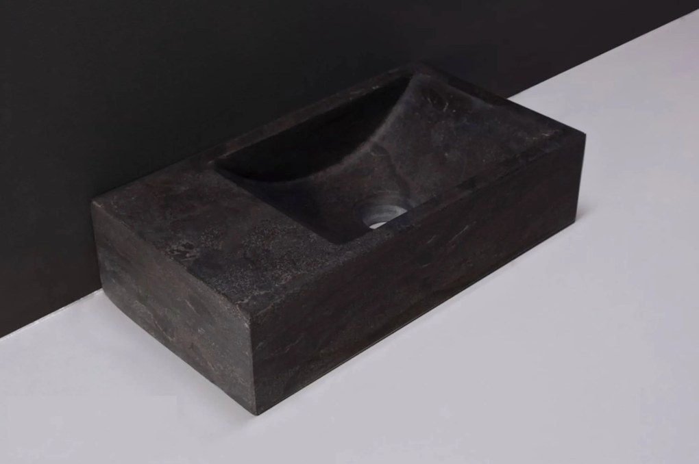 Forzalaqua Venetia Fontein links zonder kraangat 40x22x10 cm Hardsteen Gezoet