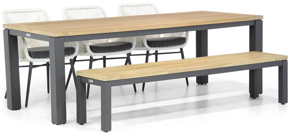 Tuinset 6 personen 230 cm Rope Wit Lifestyle Garden Furniture Advance/Veneto