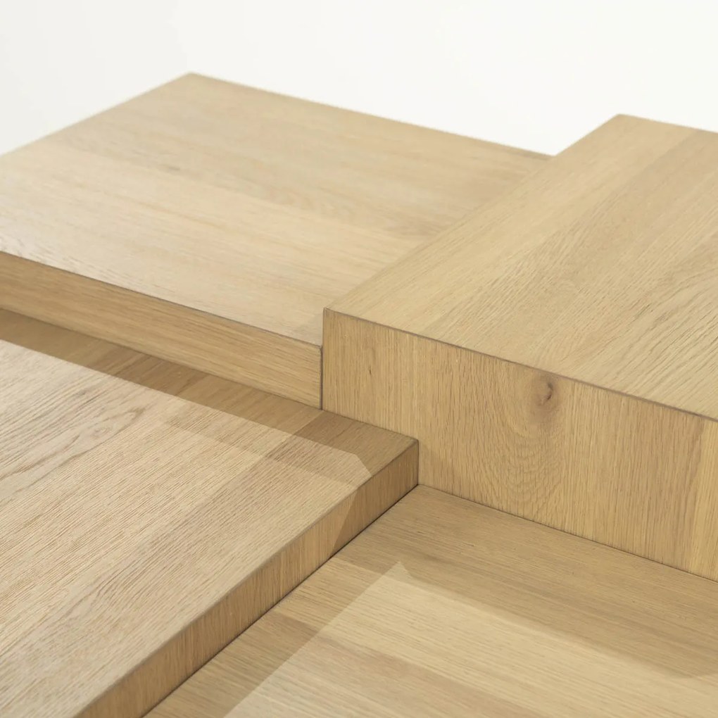 Blokken Salontafel Eiken Naturel 80x80 Cm - 80 X 80cm.