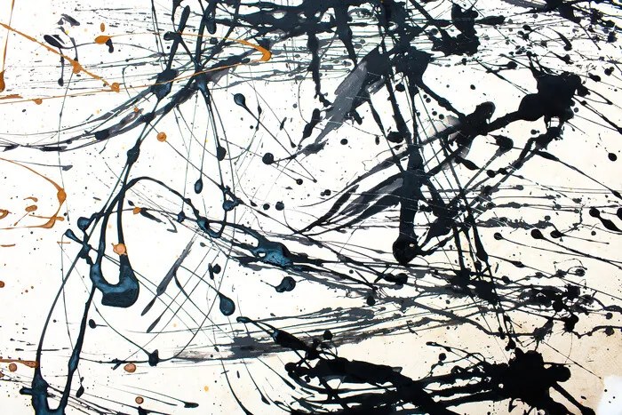 Poster Pollock Inspired Grey Splash, Jackson Pollock