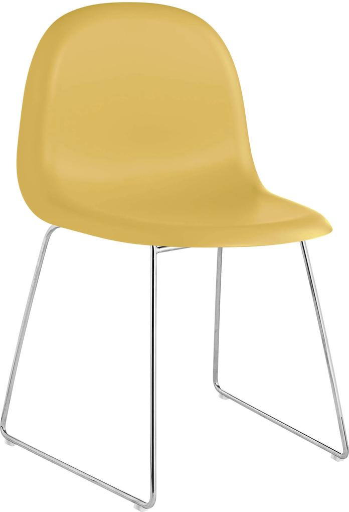 Gubi Gubi 3D HiRek Sled stoel met chroom onderstel geel