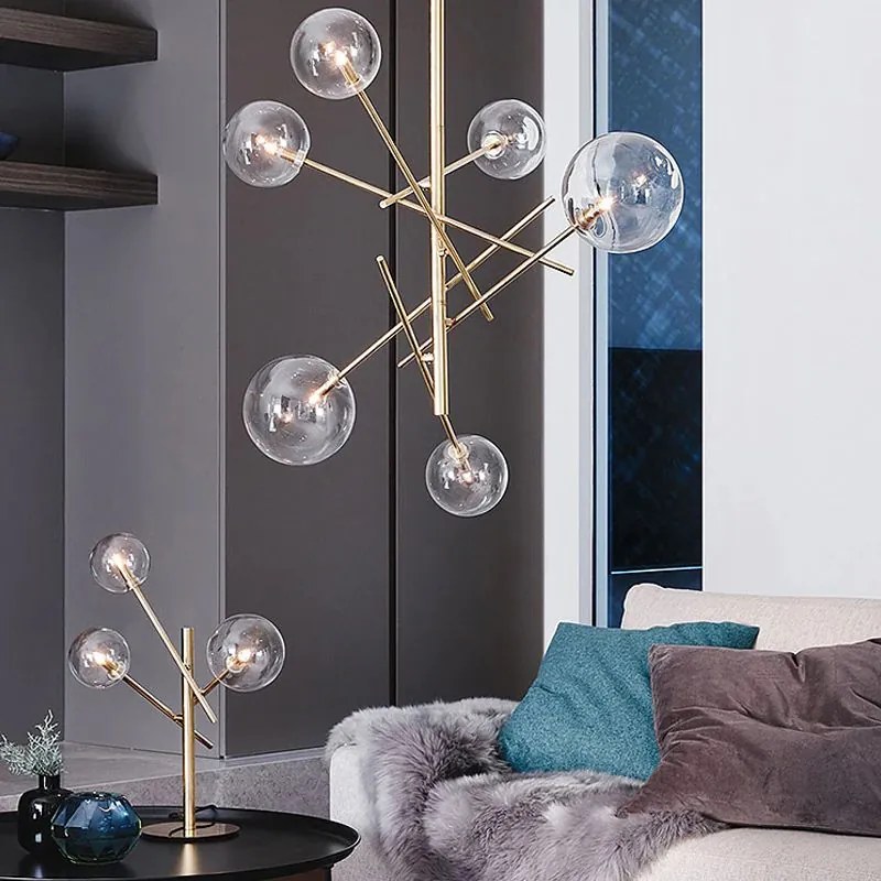 Hanglamp Goud Glas Bollen 6 stuks APP919-6CP