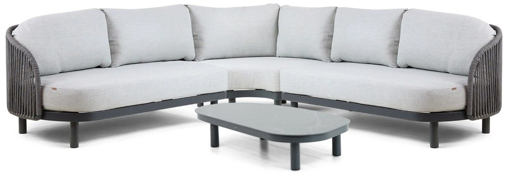 Hoek loungeset 5 personen Aluminium/rope Grijs  Santika Furniture Santika