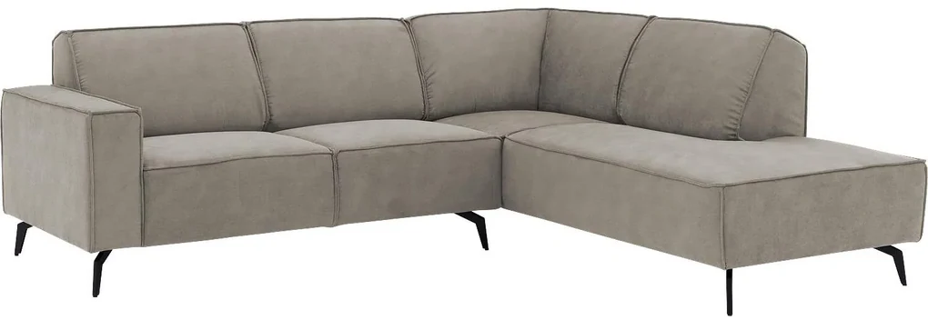 Goossens Hoekbank Hercules grijs, microvezel, 2-zits, modern design met ligelement rechts