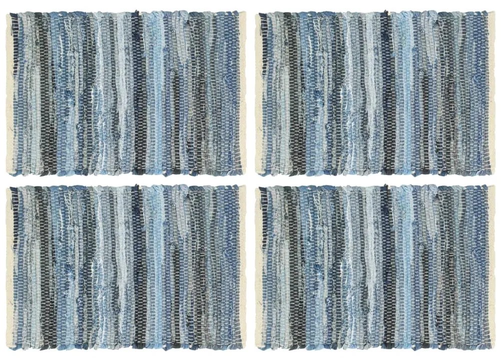 vidaXL Placemats 4 st chindi 30x45 cm katoen denimblauw