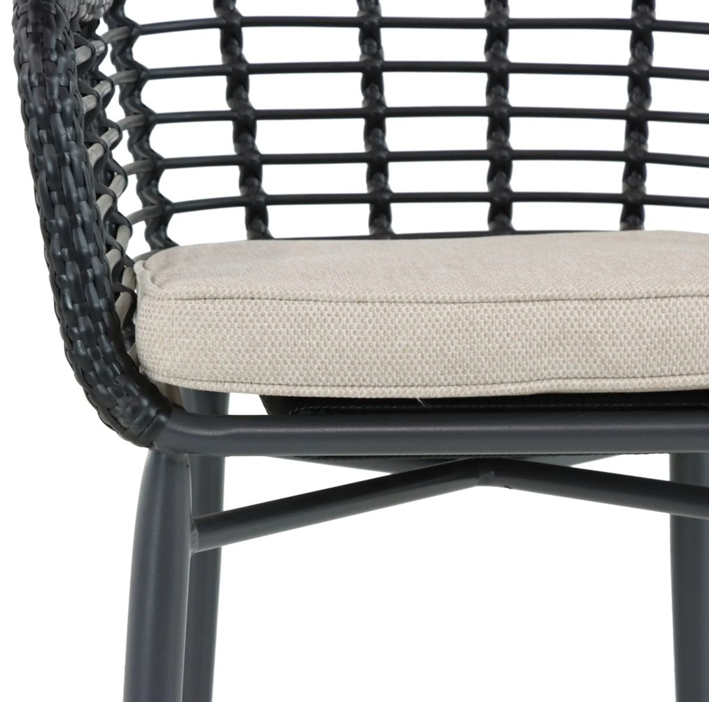 Tuinset 4 personen 90 cm Aluminium/Wicker Zwart De Laan Projects