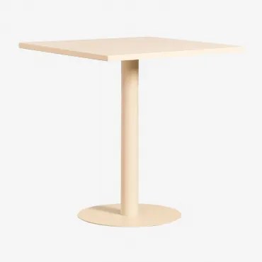 Vierkante metalen eettafel (70x70 cm) Mizzi Beige Amandelroos - Sklum