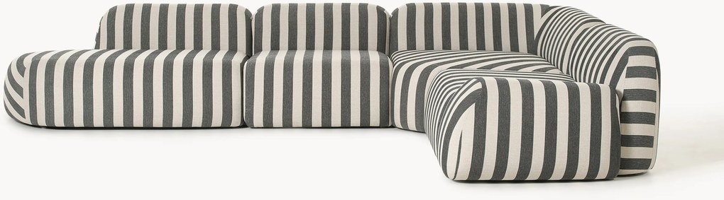XL modulaire gestreepte hoekbank Wolke