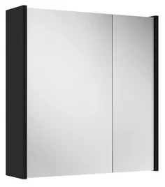 Adema Prime Spiegelkast - 60x63x16cm - inclusief zijpanelen - mat zwart SW1212815/SW812071