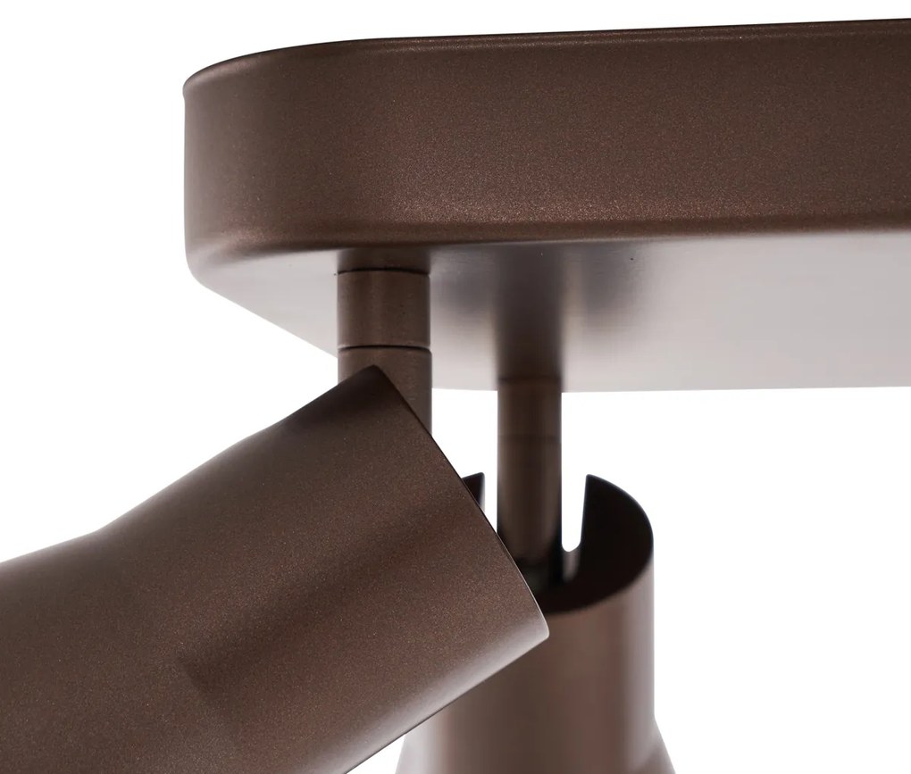 Plafondspot donker brons GU10 50mm vierkant 4-lichts - Stanley