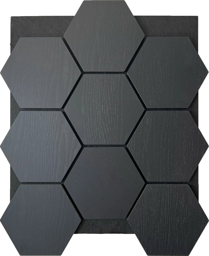 Hexagon Panel Zwart 81CM | Akoestisch | Wanddecor | Zeshoekig
