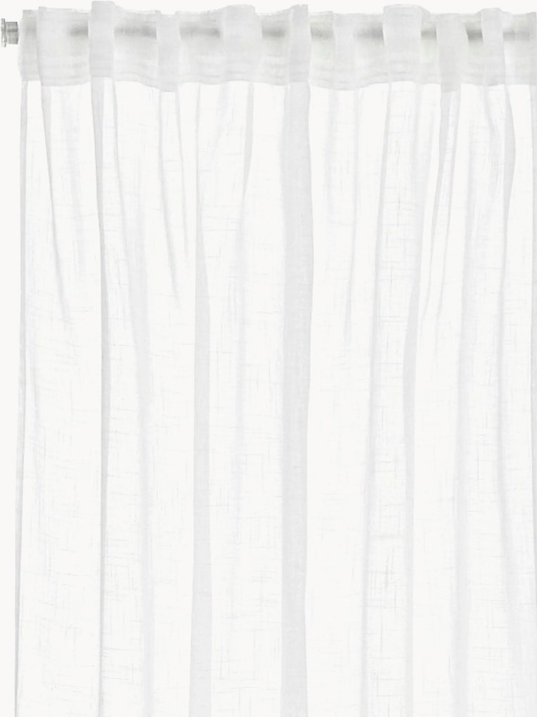 Transparante multibandgordijnen met linnenlook Lara, 2-delig, B 134 cm