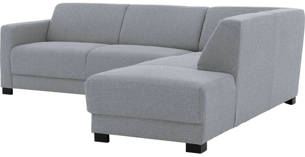 Goossens Bank My Style lichtgrijs, stof, 2,5-zits, stijlvol landelijk met chaise longue rechts