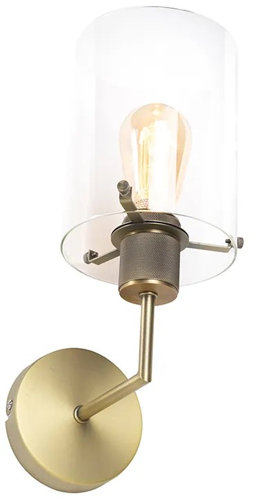 Moderne wandlamp brons met glas - Dome