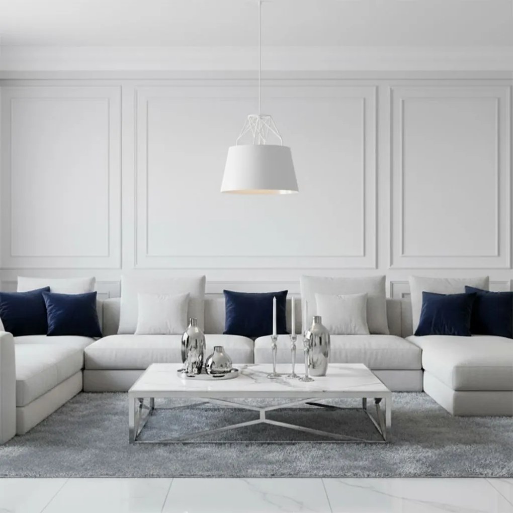 Hangende metalen witte plafondlamp APP423-1CP