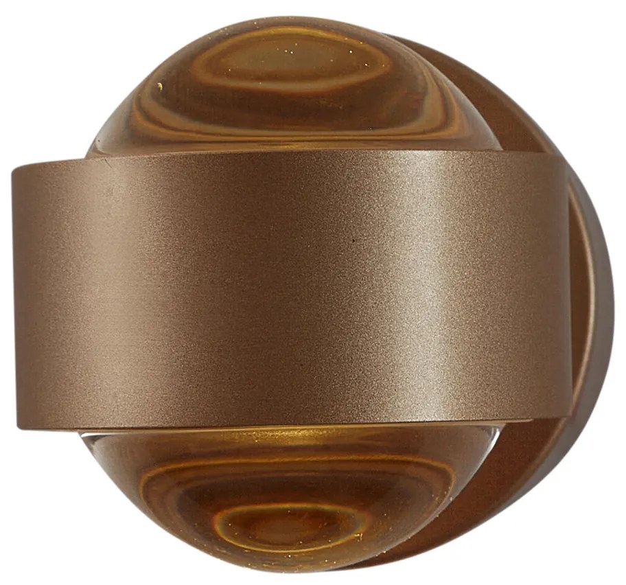 Badkamer Design wandlamp donker brons incl. LED IP44 - Lens Design IP44 rond Lamp