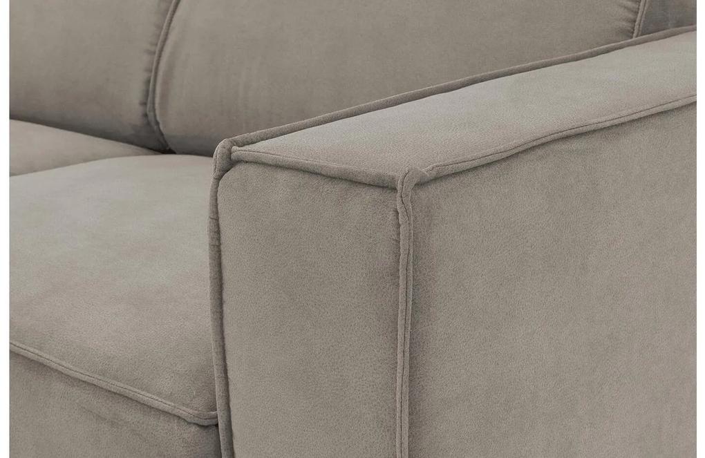 Goossens Hoekbank Hercules grijs, microvezel, 3-zits, modern design met chaise longue links