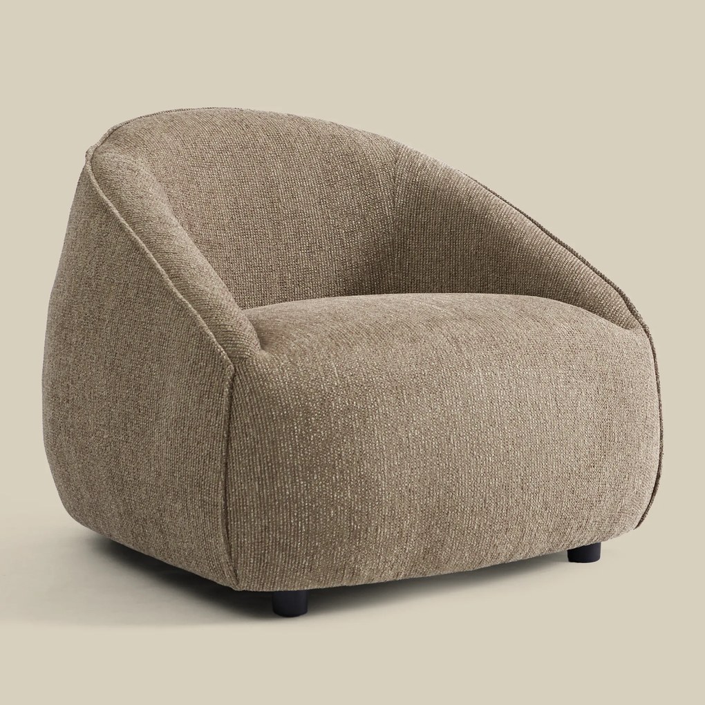 Taupe Fauteuil Met Ronde Rugleuning