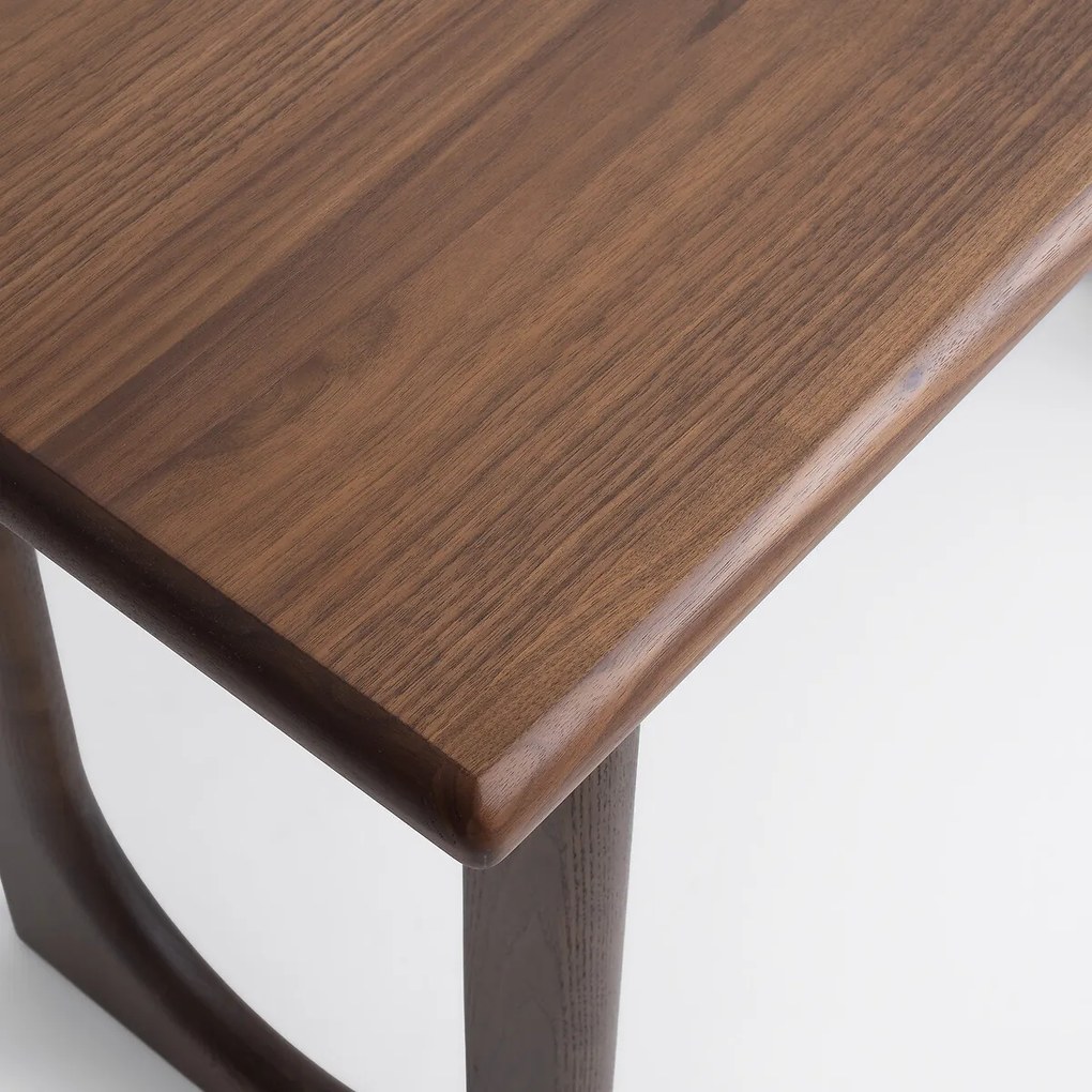 Bureau van massief essenhout en walnootfineer, 1 lade, DOUVE