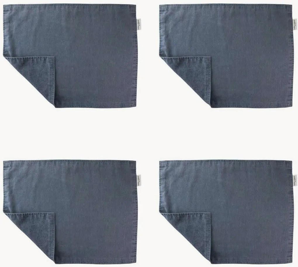 Linnen placemats Wild Clematis, 4-delig