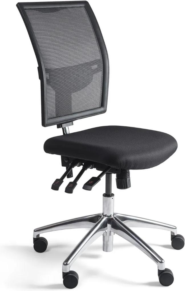 24Designs Bedrijfsstoel En Werkstoel Laag - Mesh Zwart - Zithoogte 48 - 63 Cm - Aluminium Onderstel