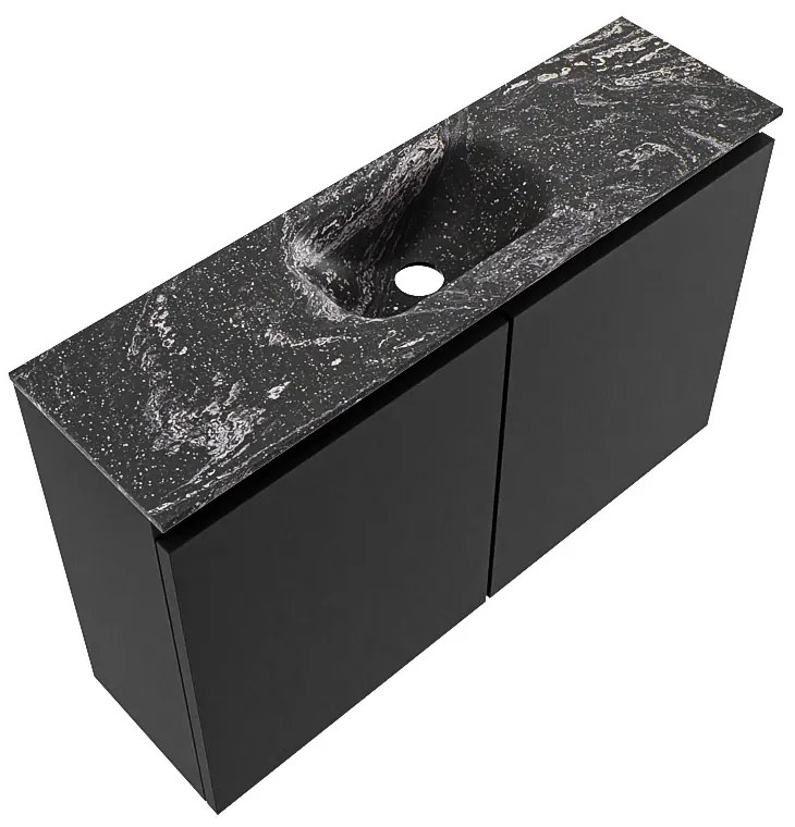 Mondiaz Ture DLux toiletmeubel 80cm urban met wastafel lava midden zonder kraangat