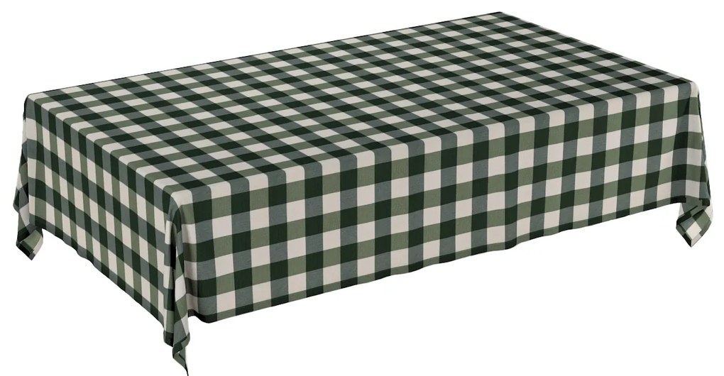 Dekoria Rechthoekig tafelkleed, groen-witte ruit (5,5x5,5cm), 130 x 160 cm