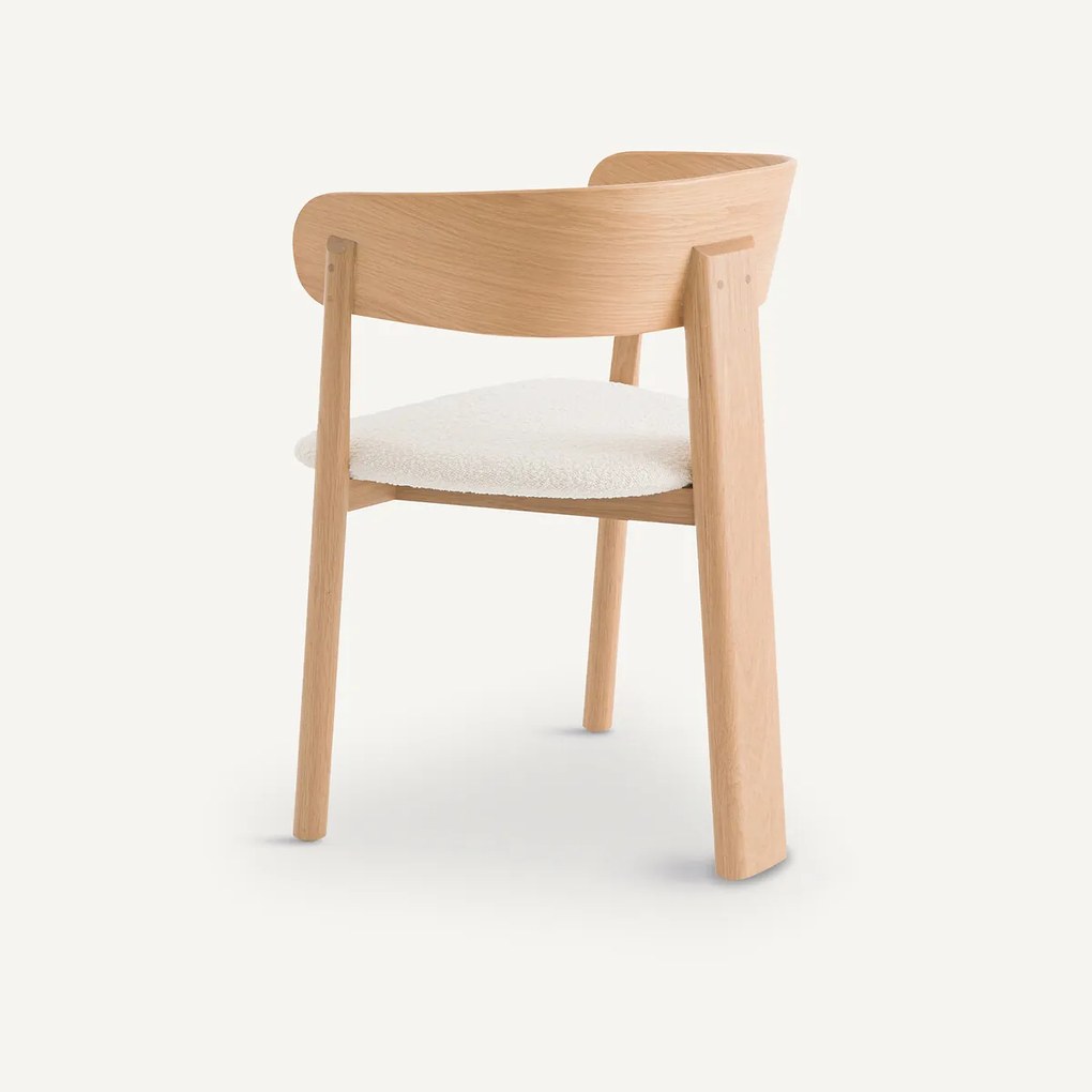Tafelfauteuil in eik en bouclette, Marais