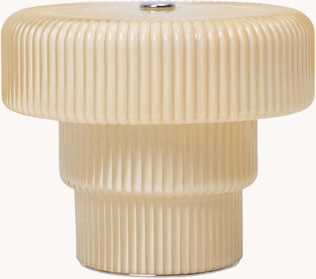 Mondgeblazen draagbare LED tafellamp Ripple, dimbaar, H 10 cm