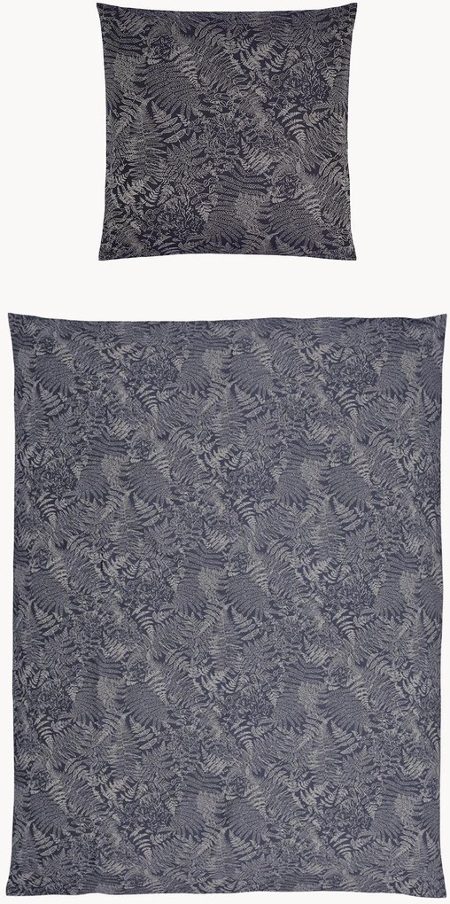 Katoenen jacquard dekbedovertrekset Farn