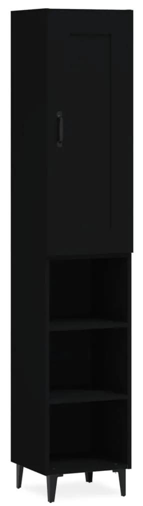 vidaXL Hoge kast 35x34x180 cm bewerkt hout zwart