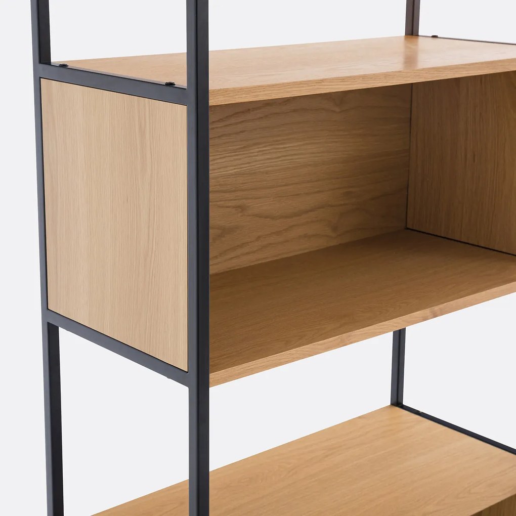 Modulaire boekenkast, 3 vakken, eikenfineer, Volga