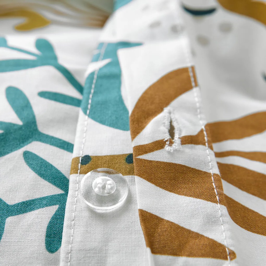 Kinderdekbedovertrek, 30% gerecycled katoen, dierenprint, JUNGLE