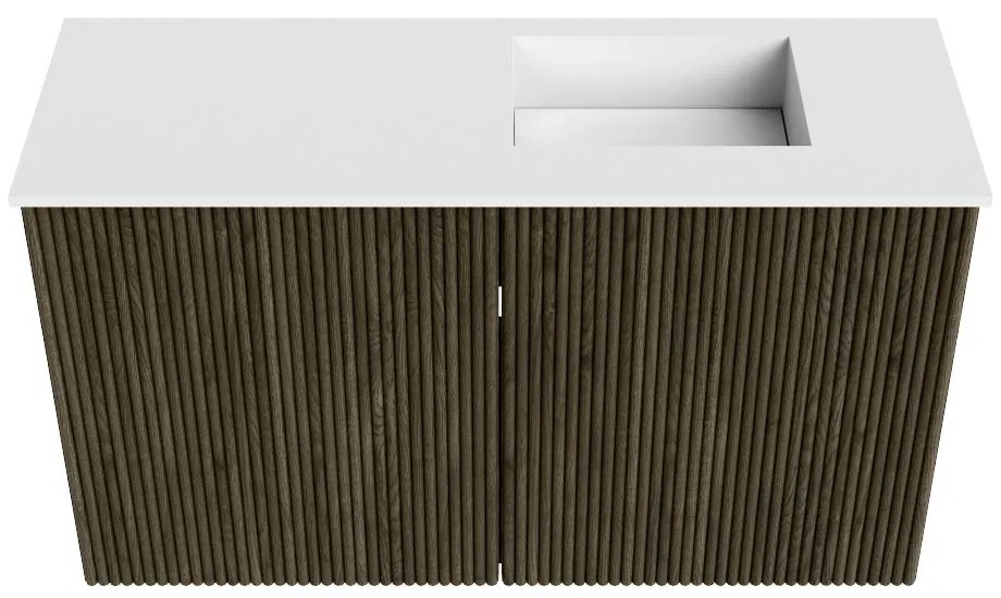 Mondiaz Joya 70cm toiletmeubel shadow met wastafel faye rechts zonder kraangat talc