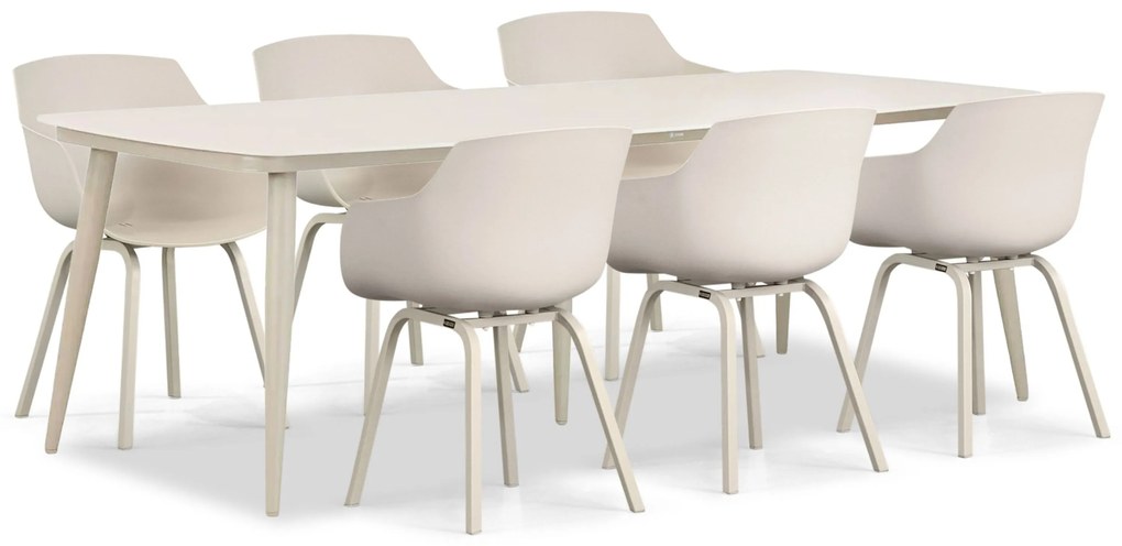 Tuinset 6 personen 240 cm Kunststof Taupe Lifestyle Garden Furniture Salina/Vienna