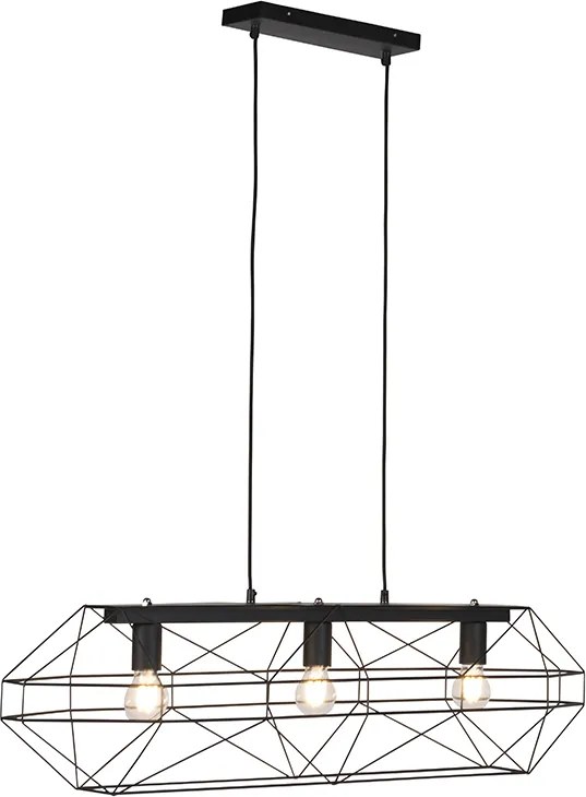 Industriële hanglamp zwart 3-lichts - Carcass