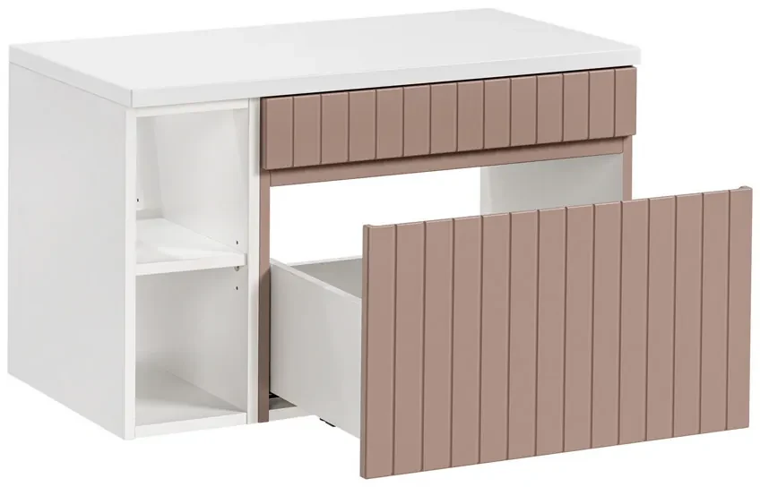 Comad Iconic Rose badkamermeubel 100cm met open kast en toppaneel roze