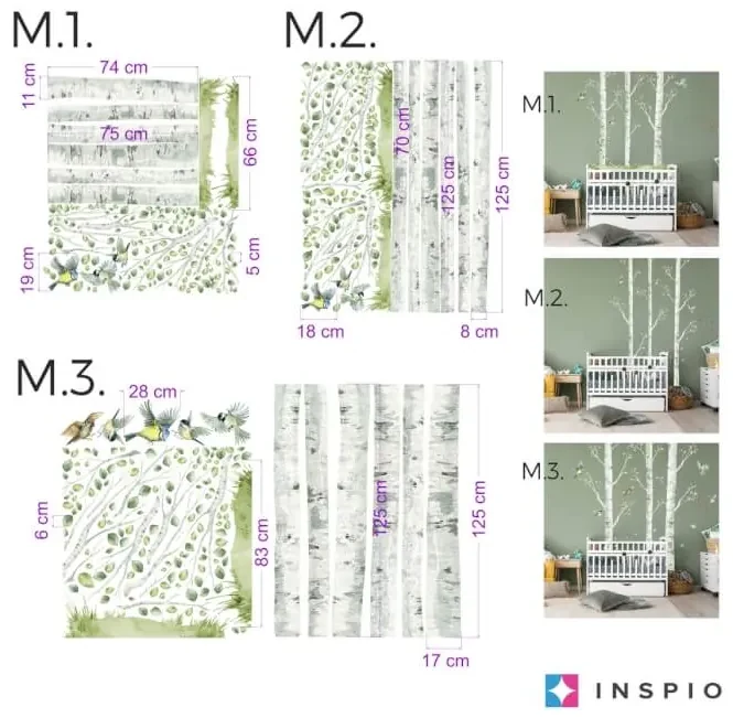 INSPIO Berken met vogels - muurstickers