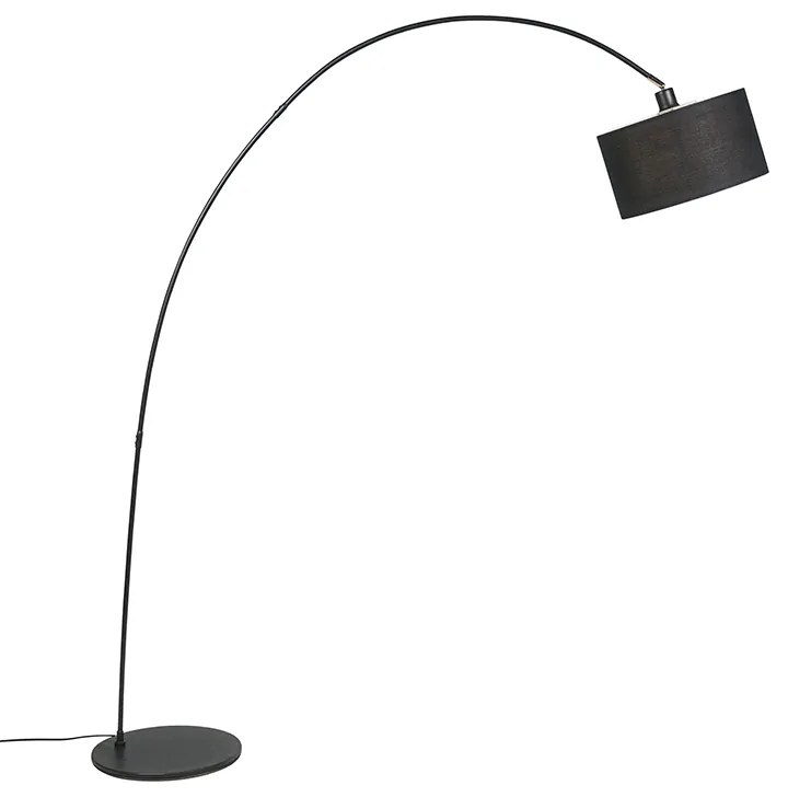 Smart Moderne booglamp met dimmer zwart incl. A60 Wifi - Vinossa Modern E27 Binnenverlichting Lamp