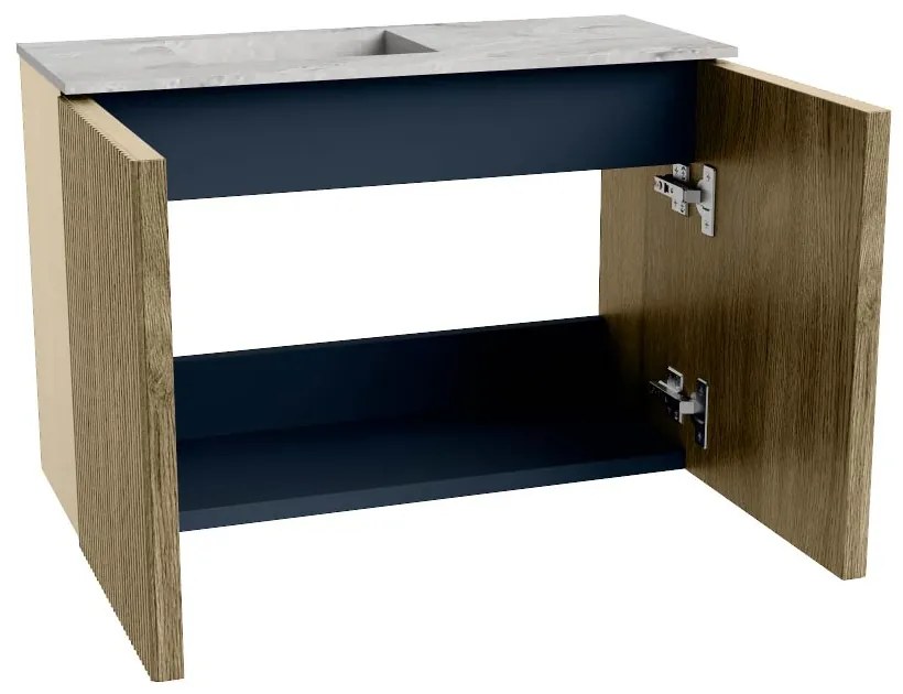 Mondiaz Joya DLux 60cm toiletmeubel dusk met wastafel faye links zonder kraangat glace