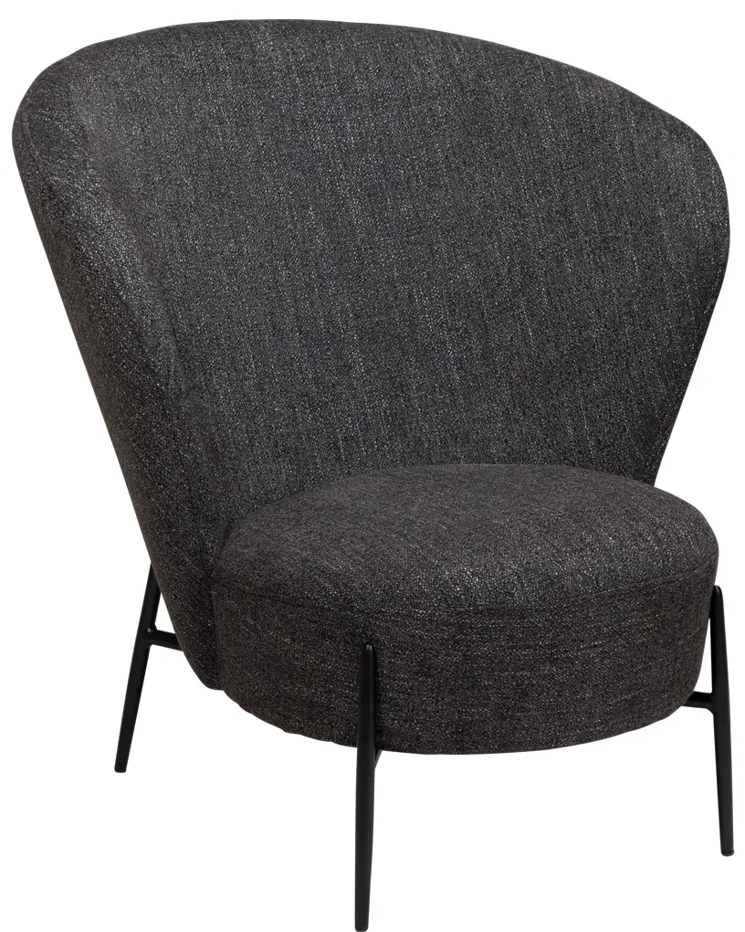 Dan-Form Orbit Loungestoel Met Hoge Rugleuning Boulce Raven Zwart