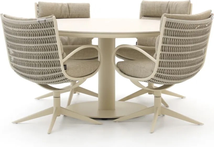 + 15% kassakorting | Diningset Apple Bee | 4 personen | Tuinset sintered stone | 5-delig | Kees Smit Tuinmeubelen