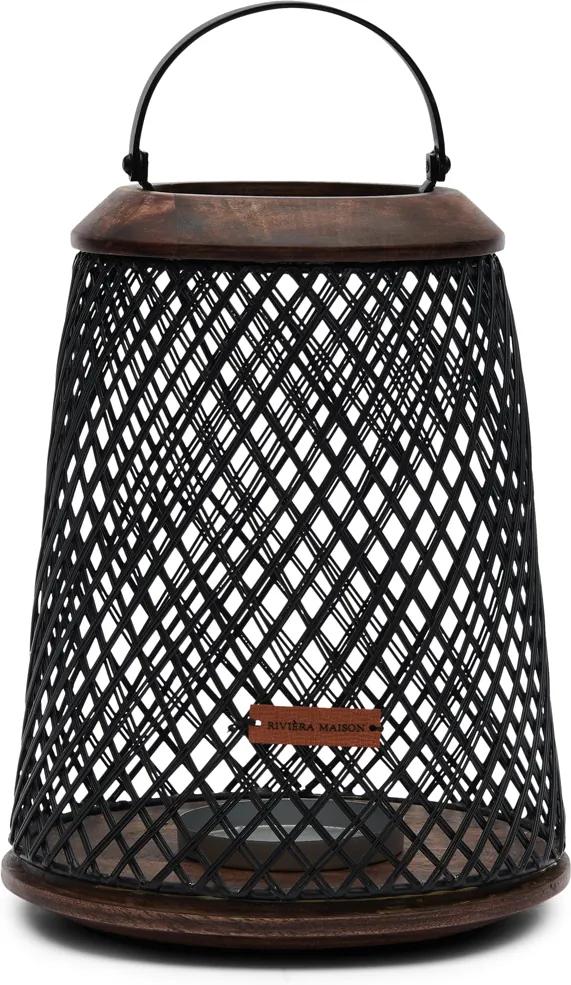 Rivièra Maison - Brooklyn Weaving Lantern - Kleur: zwart