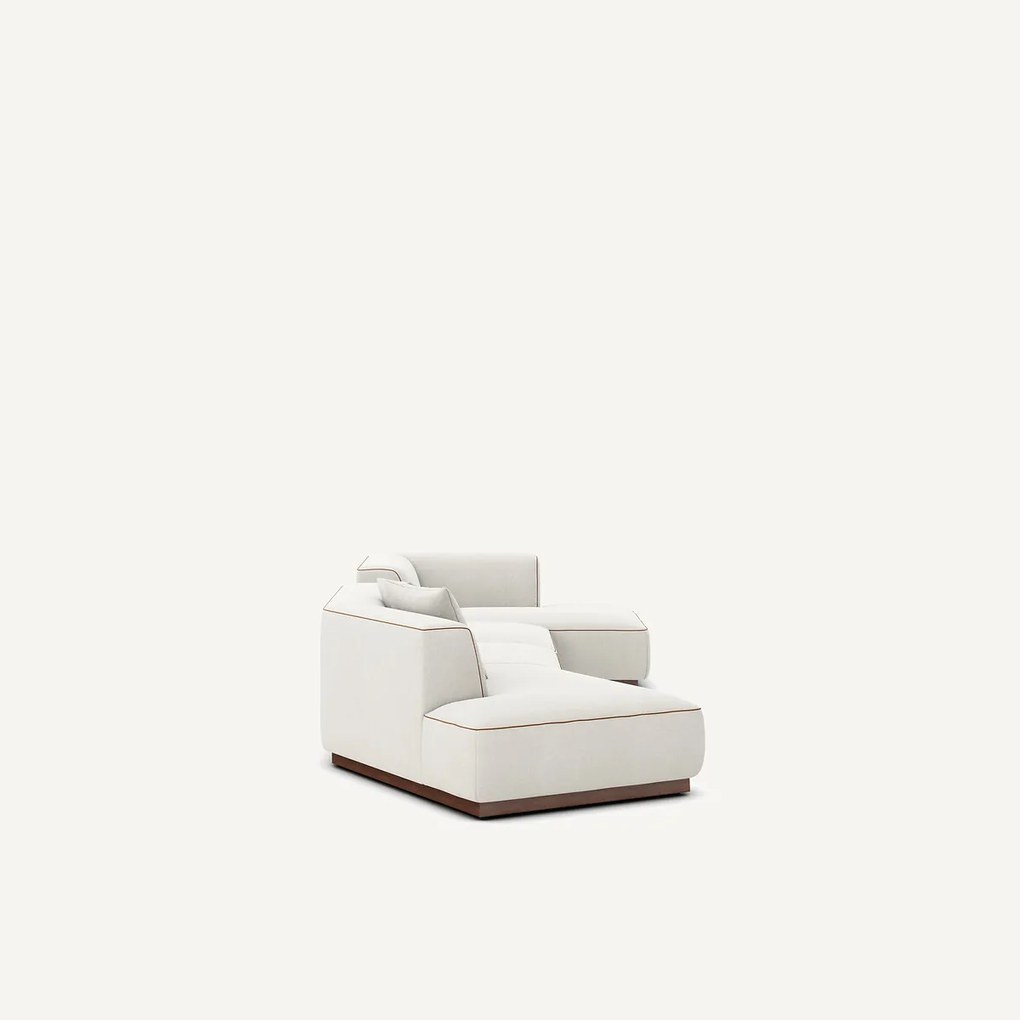 Open bank met hoek rechts met voetensteun in linnenfluweel, JACOPO